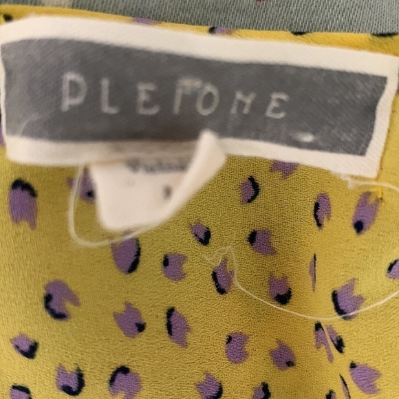 PLEIONE Boho Yellow & Lilac Long Sleeve Blouse Size Large - Picture 13 of 17